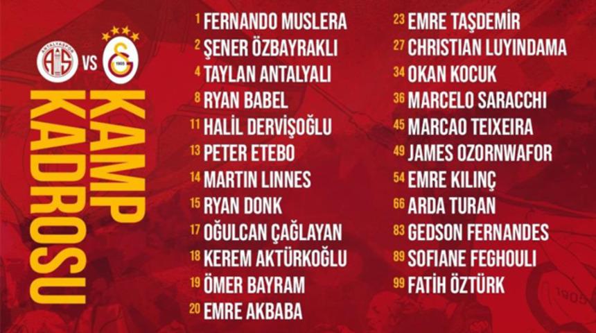 Galatasaray'ın kamp kadrosu açıklandı