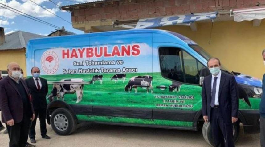 Bayburt’ta hayvan ambulansı "haybulans" hizmete girdi
