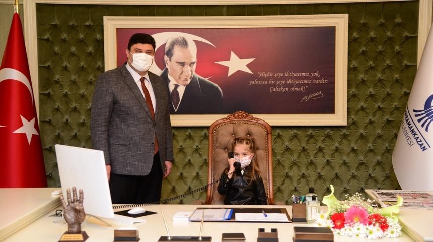 5 yaşındaki Hilal bir günlüğüne belediye başkanı oldu