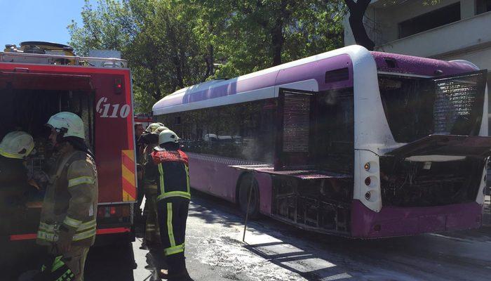 Fatih'te İETT otobüsünde yangın