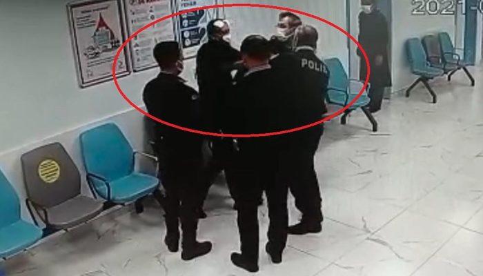 Sokakta darp edildi, hastanede polise tokat attı!