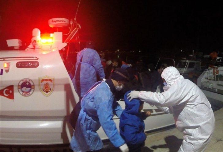 Balıkesir açıklarında Türk kara sularına geri itilen 61 sığınmacı kurtarıldı G1