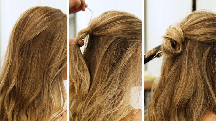 5 dakikada yapabileceğiniz kolay sa&ccedil; modeli