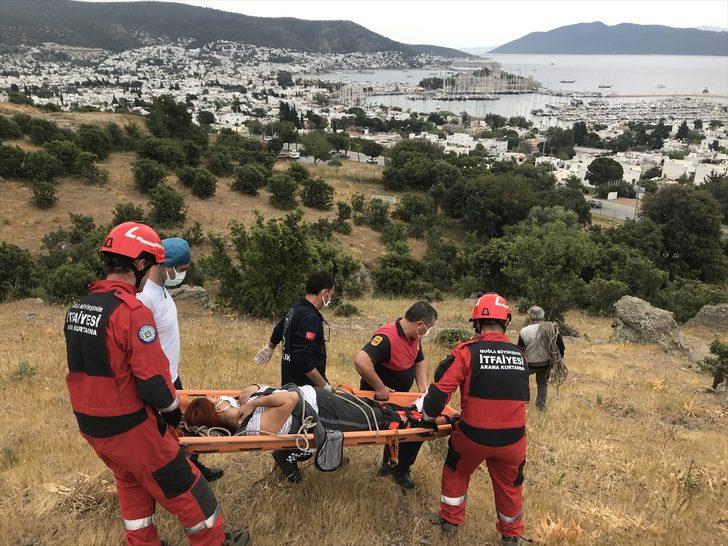 Bodrum'da doğa yürüyüşünde bacağı kırılan kadını itfaiye ve sağlık ekipleri kurtardı G5
