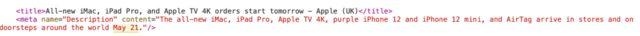 Apple basın bülteni kaynak kodu