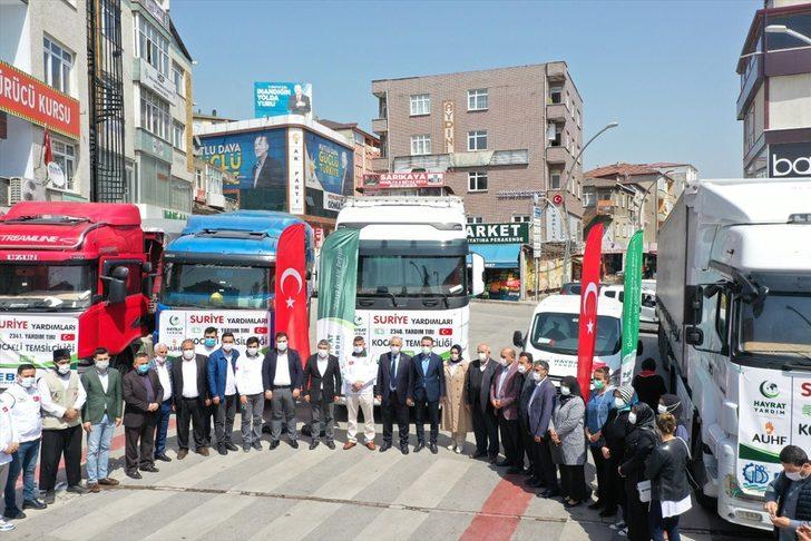 Kocaeli'den İdlib'e 6 tır insani yardım malzemesi gönderildi G2