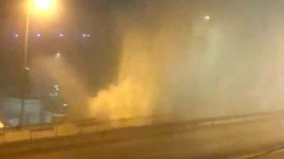 Karadeniz Sahil Yolu'nda ana isale hattı patladı; havalimanı demir korkuluğu devirildi, asfalt çöktü