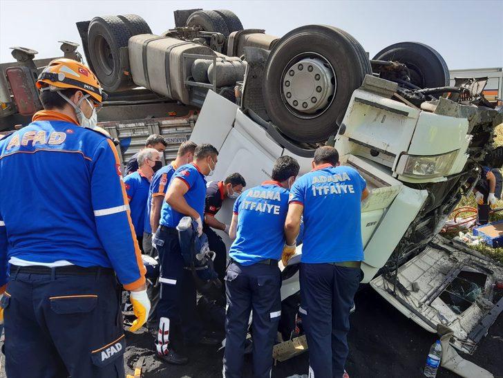 Adana'da devrilen kömür yüklü kamyonun sürücüsü hayatını kaybetti G2