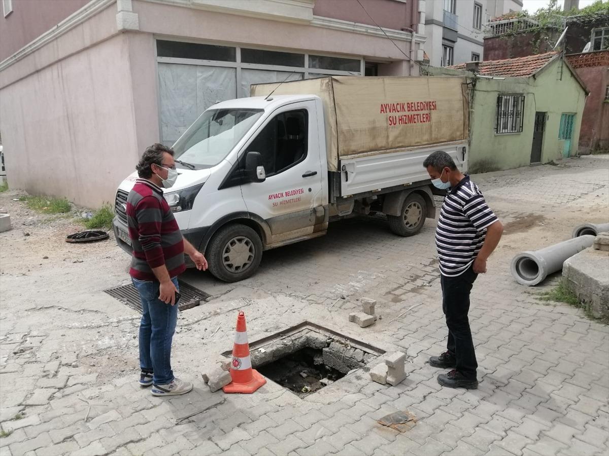 &Ccedil;anakkale Ayvacık'ta r&ouml;gar kapağı ve mazgal ızgaraları &ccedil;alındı