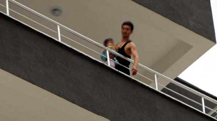 Eşi ve kayınvalidesiyle tartışıp, 2 yaşındaki kızıyla intihara kalkıştı