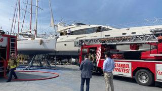 Pendik marinada lüks teknede yangın