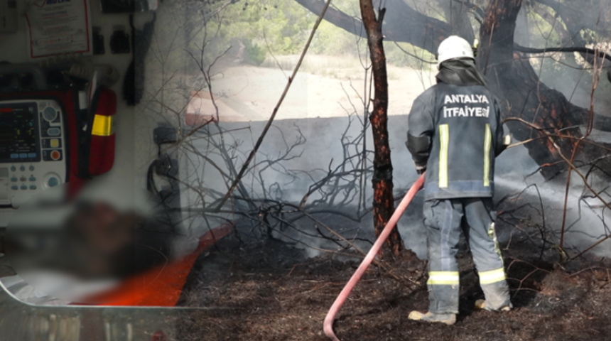 Vatandaşlar son anda fark etti! Ormanlık alanda kendini yaktı