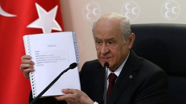 Bahçeli, 4 Mayıs'ta 100 maddelik anayasa önerisi hazırladıklarını açıkladı.