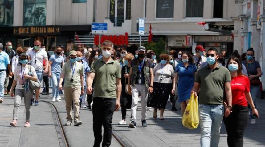 Taksim'de turist yoğunluğu! Sosyal mesafe hiçe sayıldı