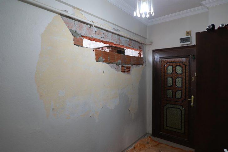 Rize'de, yol genişleme çalışması için bir binanın yıkım işlemleri sırasında yan apartmanın duvarı zarar gördü G2