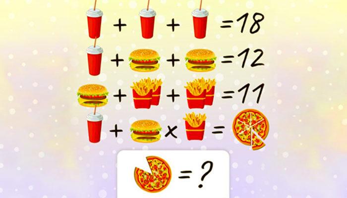 Matematik sevenler iş başına! Pizzanın değerini bulabilir misiniz?