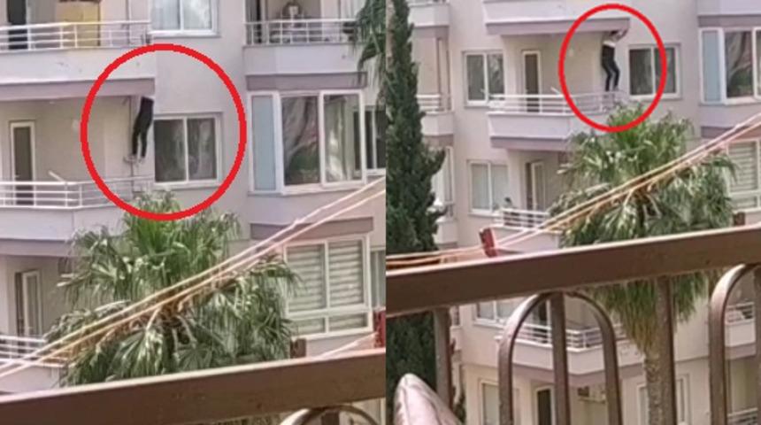 Polisi görünce balkondan balkona sarkıp 6'ncı kattan 2'nci kata inen şüpheli yakalandı