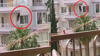 Polisi görünce balkondan balkona sarkıp 6'ncı kattan 2'nci kata inen şüpheli yakalandı