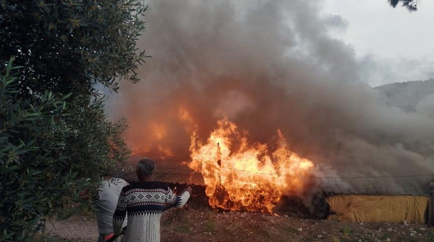 Muğla'da yanan ev için vatandaşlar insan zinciri oluşturdu