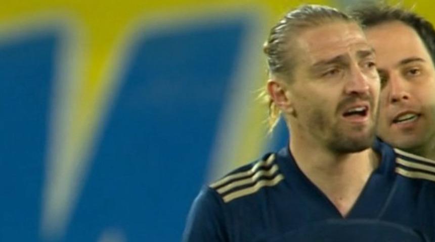 Maç sonu Caner Erkin'in gözyaşları