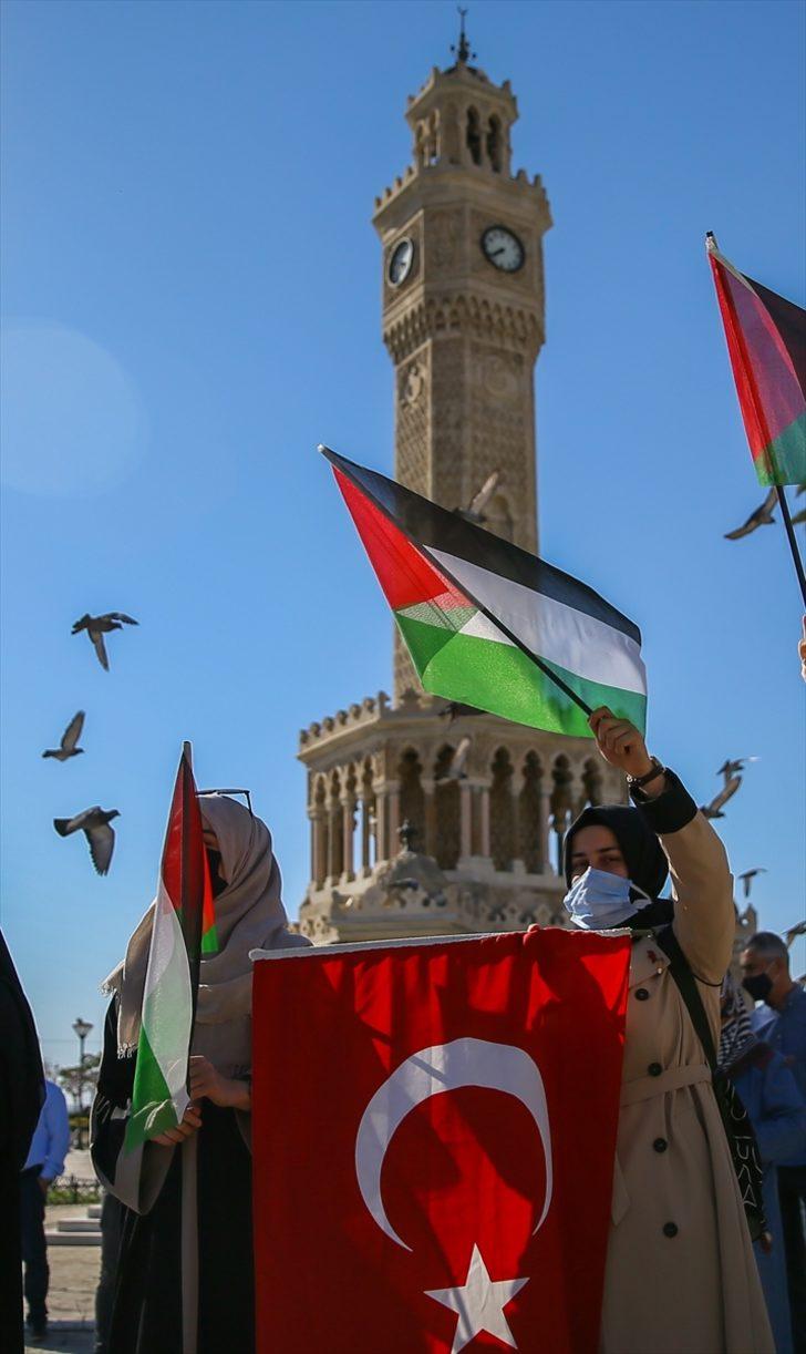 İsrail'in Mescid-i Aksa saldırıları İzmir'de protesto edildi G1