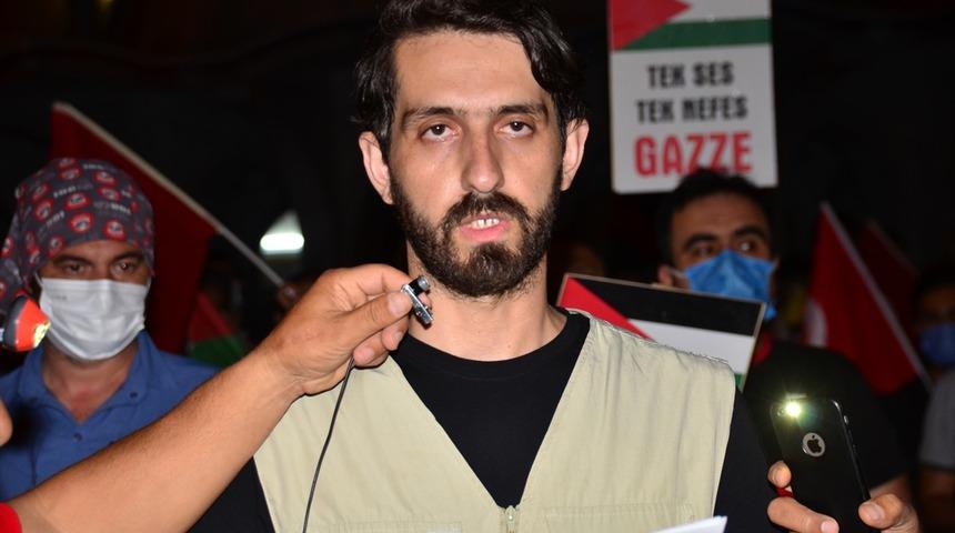 Manavgat'ta "İsrail'e lanet, Kudüs'e destek" konvoyu