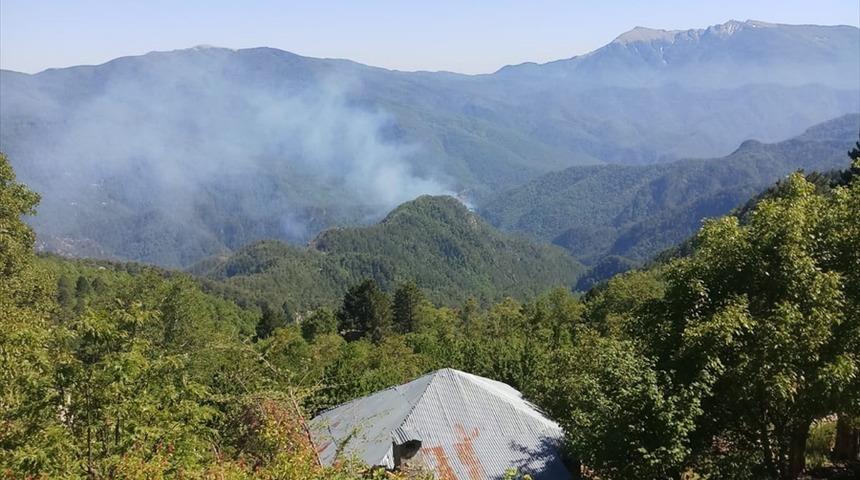 Amanos Dağları'ndaki &ouml;rt&uuml; yangınına m&uuml;dahale ediliyor