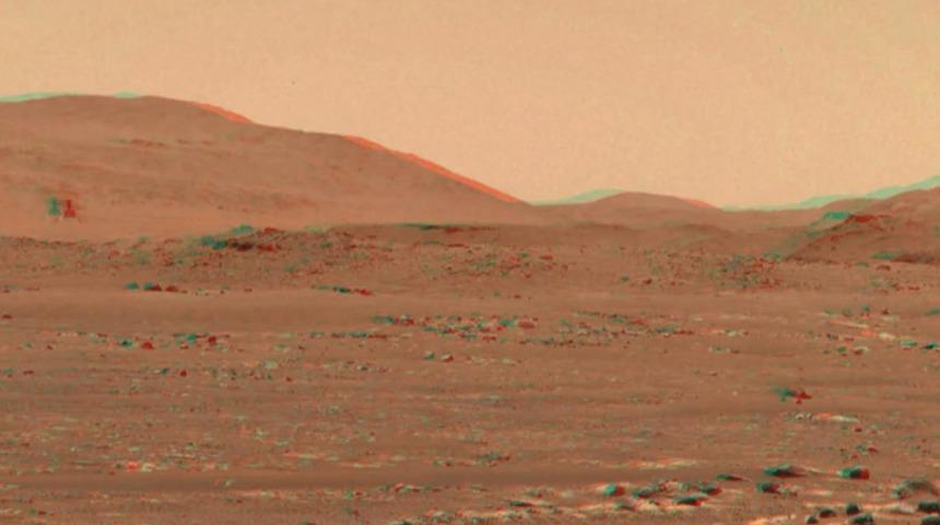 Mars helikopteri Ingenuity’nin üçüncü uçuşunun 3D videosu yayınlandı