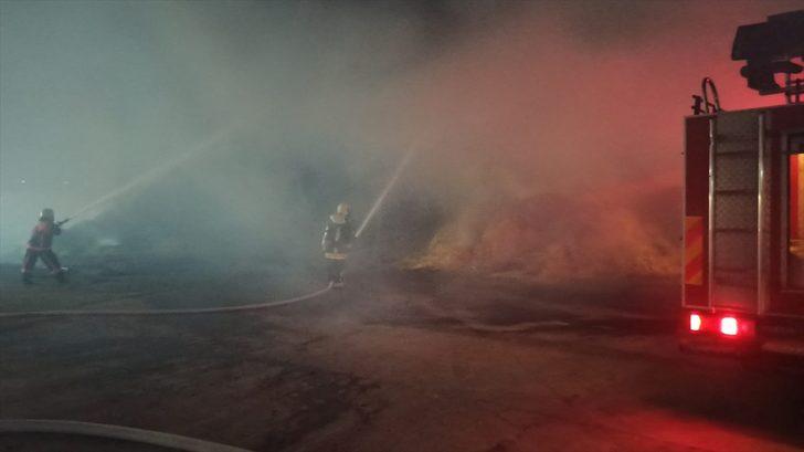 Manisa'da besi çiftliğinde çıkan yangına müdahale ediliyor G1