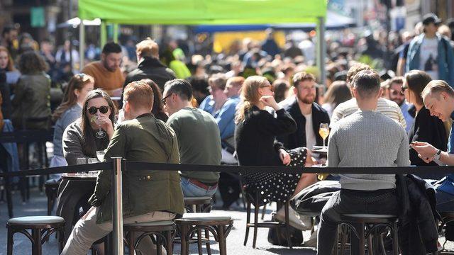 People eating in Soho