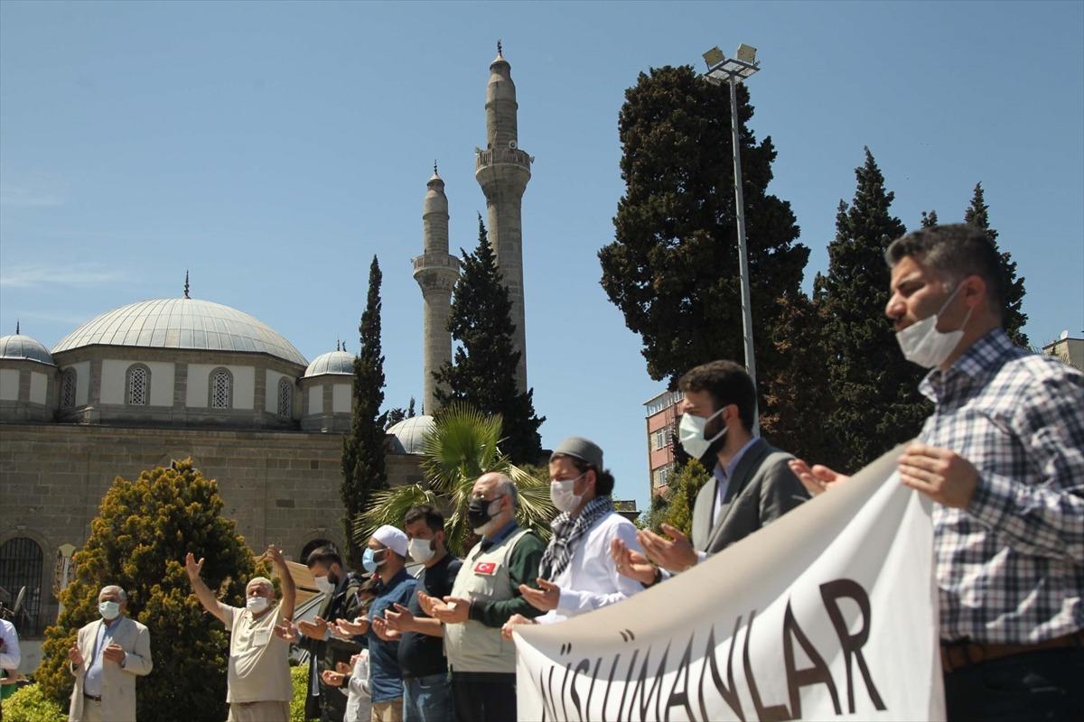 Samsun'da İsrail'in Filistin'e y&ouml;nelik saldırıları protesto edildi
