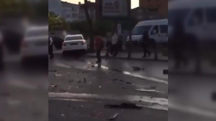 Pendik�te drift yapan magandalar, aracı onlarca kişinin üzerine sürdü