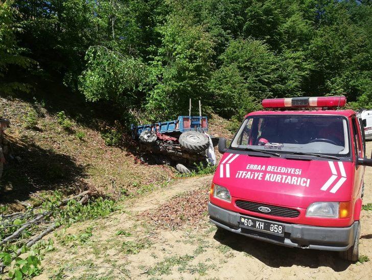 Tokat'ta uçuruma devrilen traktörün sürücüsü öldü G1