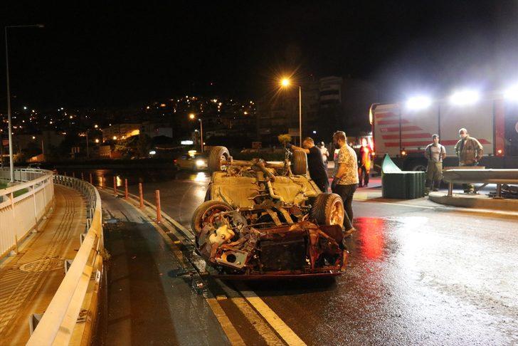 İzmir'de kontrolden çıkan otomobil takla attı: 1 yaralı G2