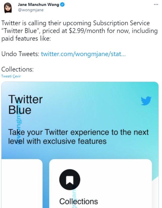 Twitter Blue tweet