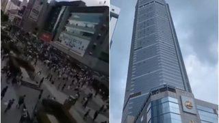 Çin'de sallanan 355 metrelik gökdelen paniğe neden oldu