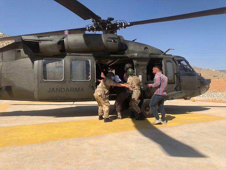 Siirt'te akrep sokan kadın tekne ve helikopterle hastaneye ulaştırıldı G3