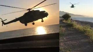 Azerbaycan askeri helikopteri Giresun'a acil iniş yaptı
