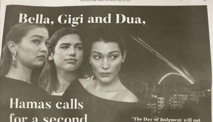New York Times'tan Filistin saldırısını eleştiren Bella Hadid, Gigi Hadid ve Dua Lipa için tepki çeken ilan