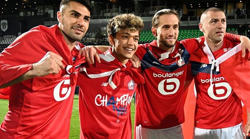 Fransa 1. Futbol Ligi'nde Lille şampiyonluk kupasını aldı
