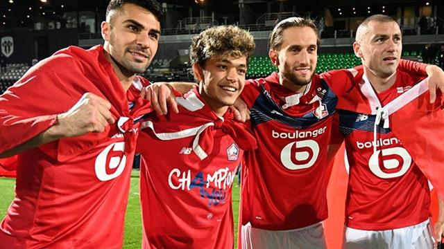 Fransa 1. Futbol Ligi'nde Lille şampiyonluk kupasını aldı