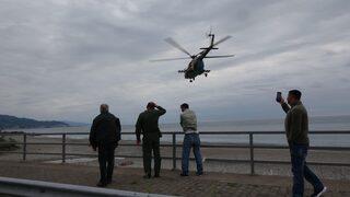 Giresun'da sahile zorunlu iniş yapan Azerbaycan'ın askeri helikopteri bölgeden ayrıldı