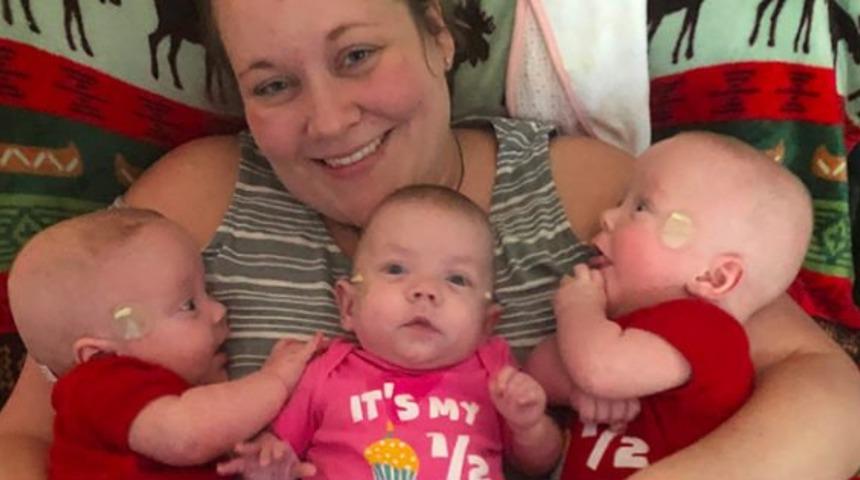 Üçüzlerinden bir tanesini diğerlerinden 5 gün önce doğurarak tıp tarihine geçti