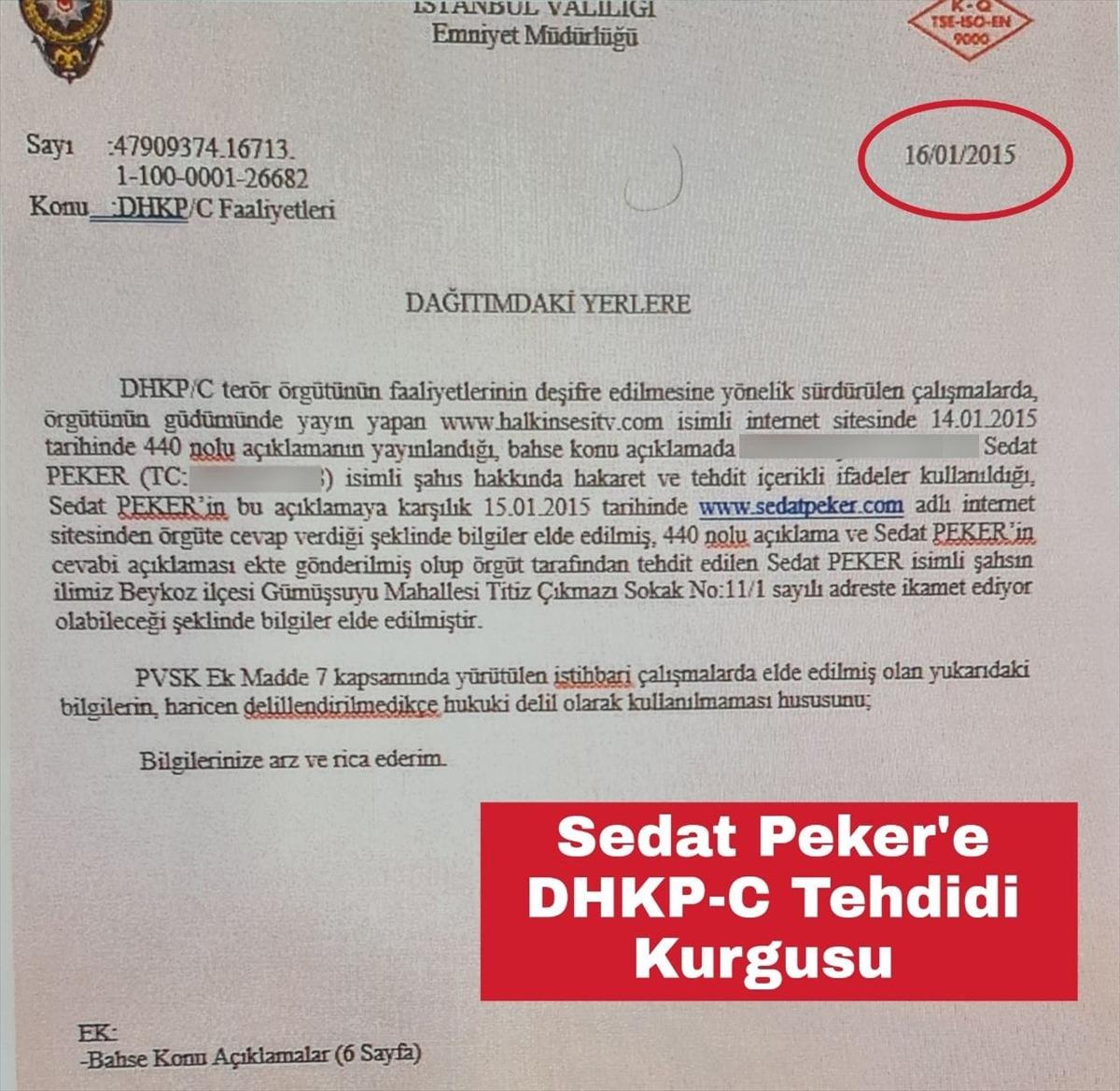 Su&ccedil; &ouml;rg&uuml;t&uuml; elebaşı Sedat Peker'e "DHKP-C tehdidi" bahanesiyle verilen koruma kararında FET&Ouml; izi tespit edildi