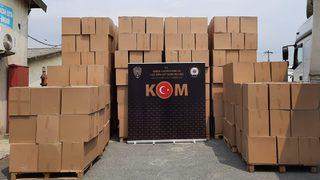 Kocaeli'de gümrük kaçağı 6 milyon 328 bin makaron ele geçirildi