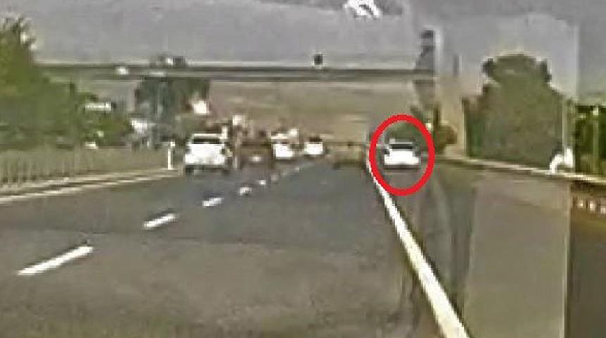 Tekirdağ-İstanbul yolunda makas terörü kamerada