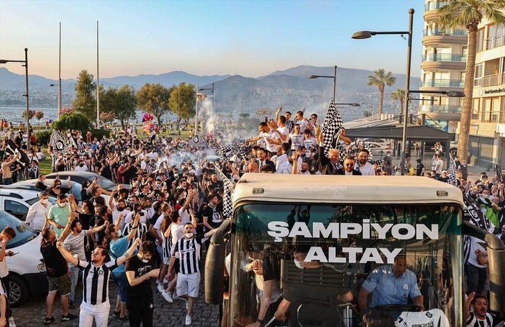 Süper Lig vizesi alan Altay İzmir'de şampiyonluğunu kutladı G1