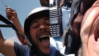 Tarlasına paraşütçü inen çiftçi, paraşüte bindi yine gülmekten kırdı geçirdi