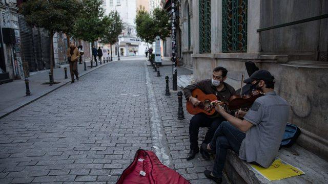 İstanbul'da iki sokak müzisyeni