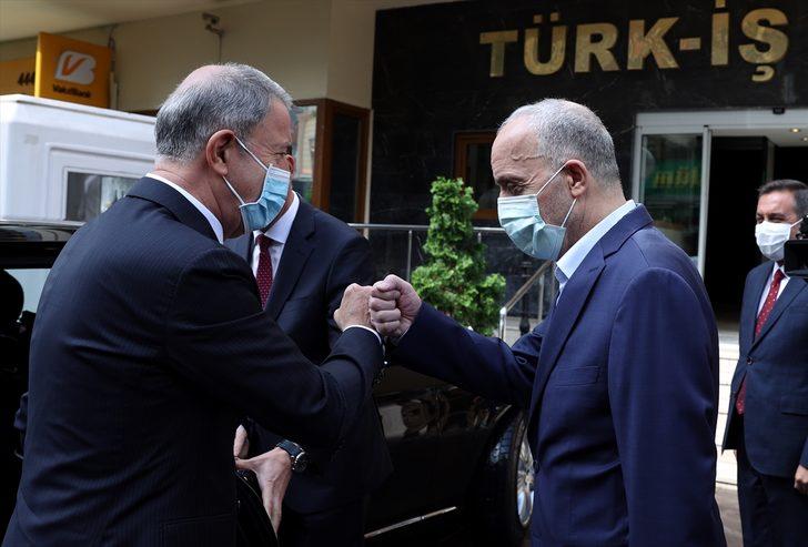 Milli Savunma Bakanı Akar, Türk-İş Genel Başkanı Atalay'ı ziyaret etti G1
